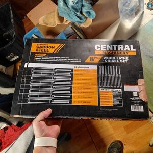 8-Piece Wood Lathe Chisel Set - Black and Orange